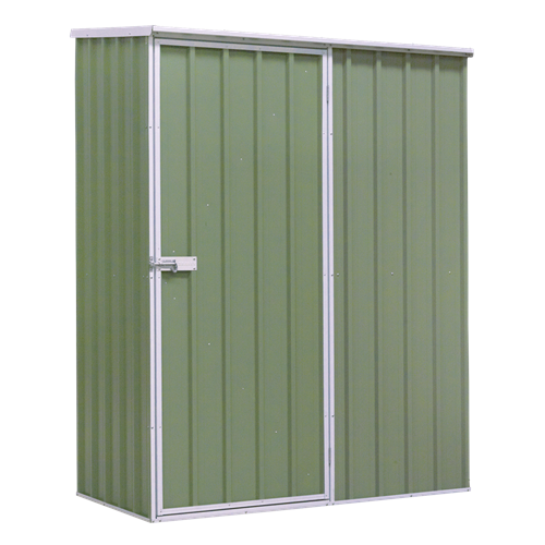 Dellonda Galvanized Steel Garden/Outdoor/Storage Shed, 1.5 x 0.8 x 1.9m, Pent Style Roof - Green