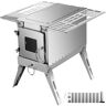 VEVOR Tent Wood Stove,Outdoor Camping Wood Burning Stove Stainless Steel With Folding Pipe,Portable Wood Stove 90.6'' Height Wood Tent Stove For Camping, Tent Heating, Hunting, Outdoor Cooking