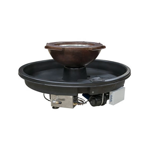 HPC Evolution 4 Scupper Hammered Copper Gas Fire Bowl System
