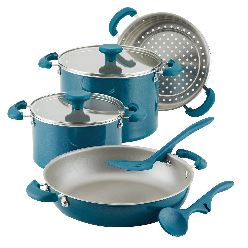 Photos - Other kitchen utensils Rachael Ray Create Delicious 8 Piece Enameled Aluminum Stacking Set, Teal