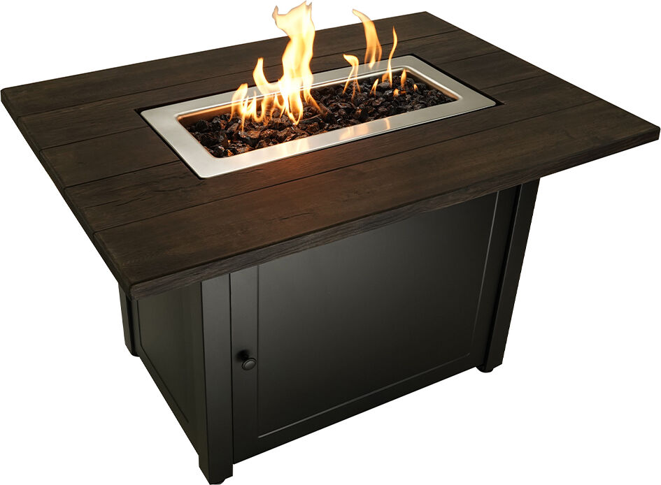 Photos - Electric Fireplace Endless Summer Marc Outdoor Rectangular Steel Frame LP Gas Fire Pit in Bla