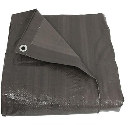 SUNNYDAZE DECOR Sunnydaze Polyethylene Multi-Purpose Tarp - Dark Gray - 12 ft x 16 ft, Grey