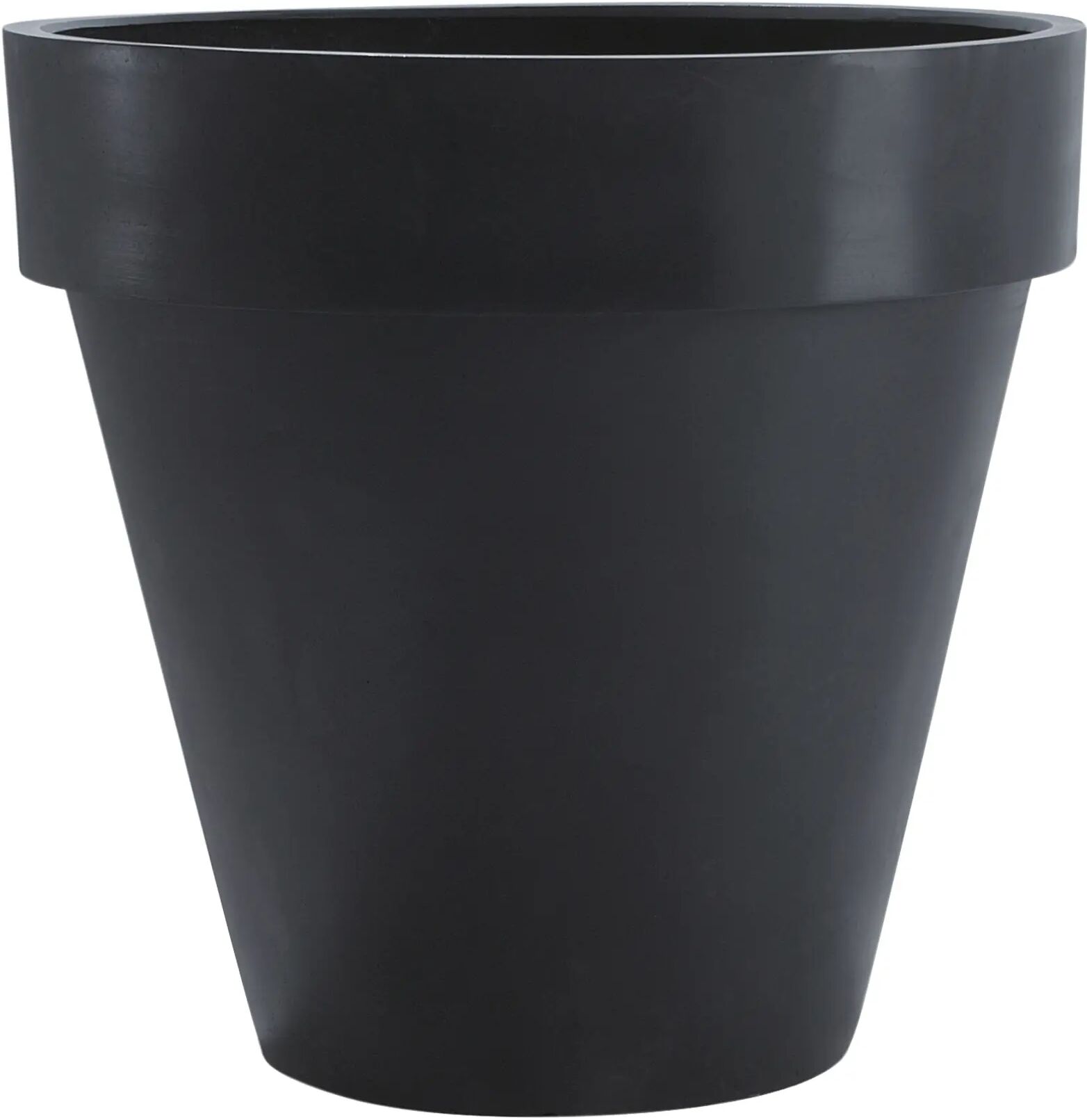 amei Stonefiber Pot mit Rand Blumentopf  schwarz