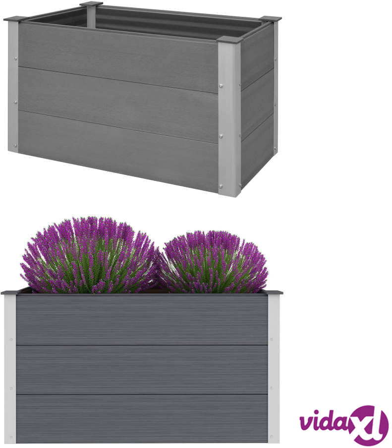 vidaXL Garden Raised Bed WPC 100x50x54 cm Grey