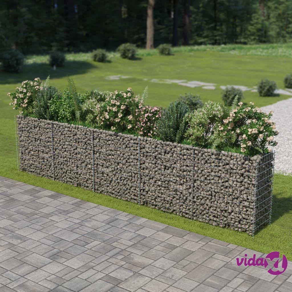 vidaXL Gabion Raised Bed Galvanised Steel 450x50x100 cm