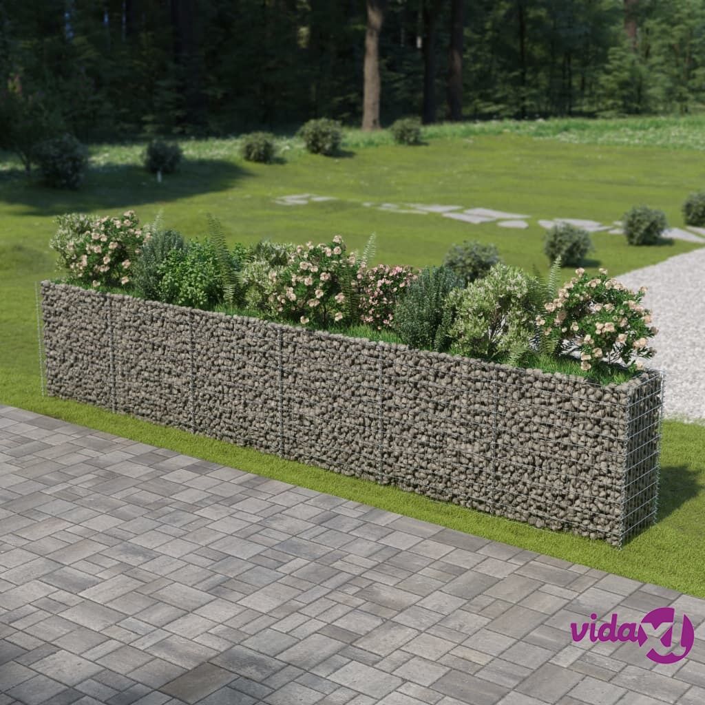 vidaXL Gabion Raised Bed Galvanised Steel 540x50x100 cm