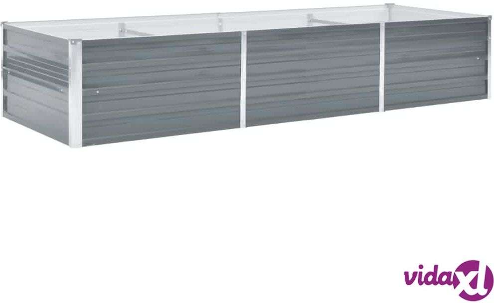 vidaXL Garden Raised Bed Galvanised Steel 240x80x45 cm Grey