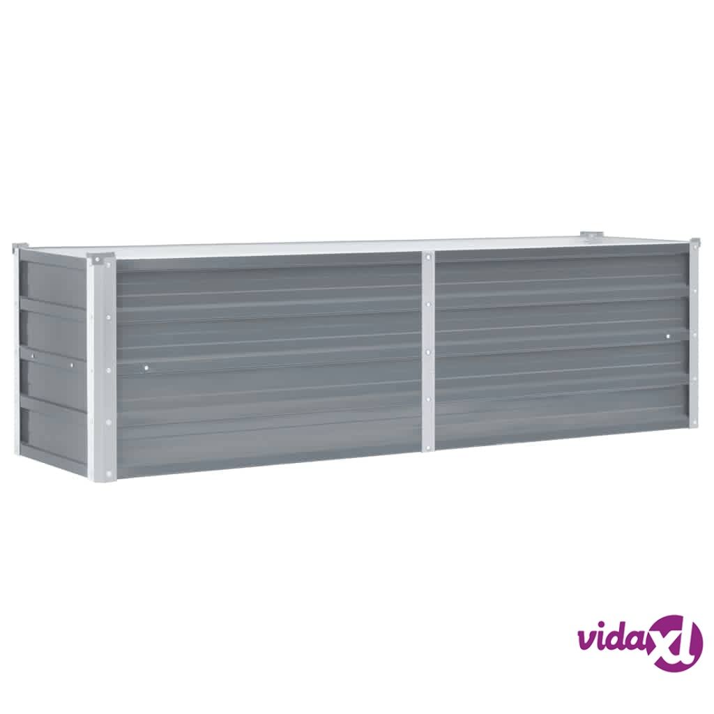 vidaXL Garden Raised Bed Galvanised Steel 160x40x45 cm Grey