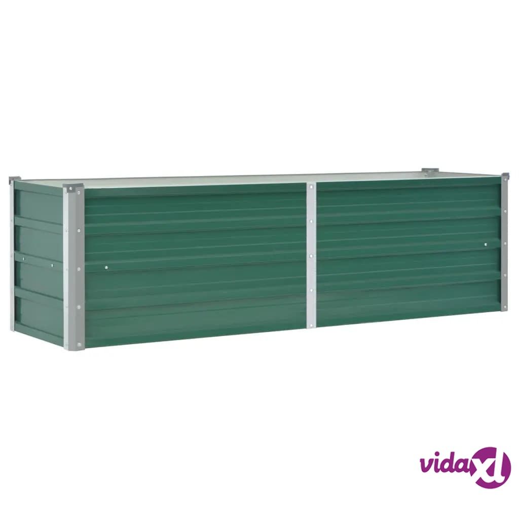 vidaXL Garden Raised Bed Galvanised Steel 160x40x45 cm Green