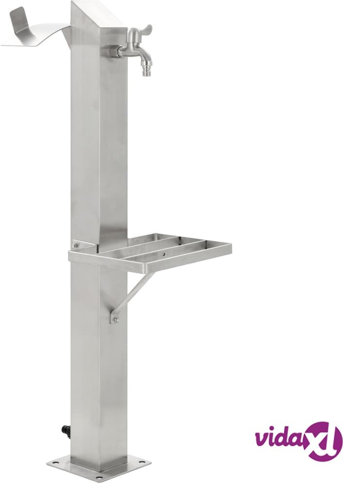 vidaXL Garden Water Column Stainless Steel Square 95 cm