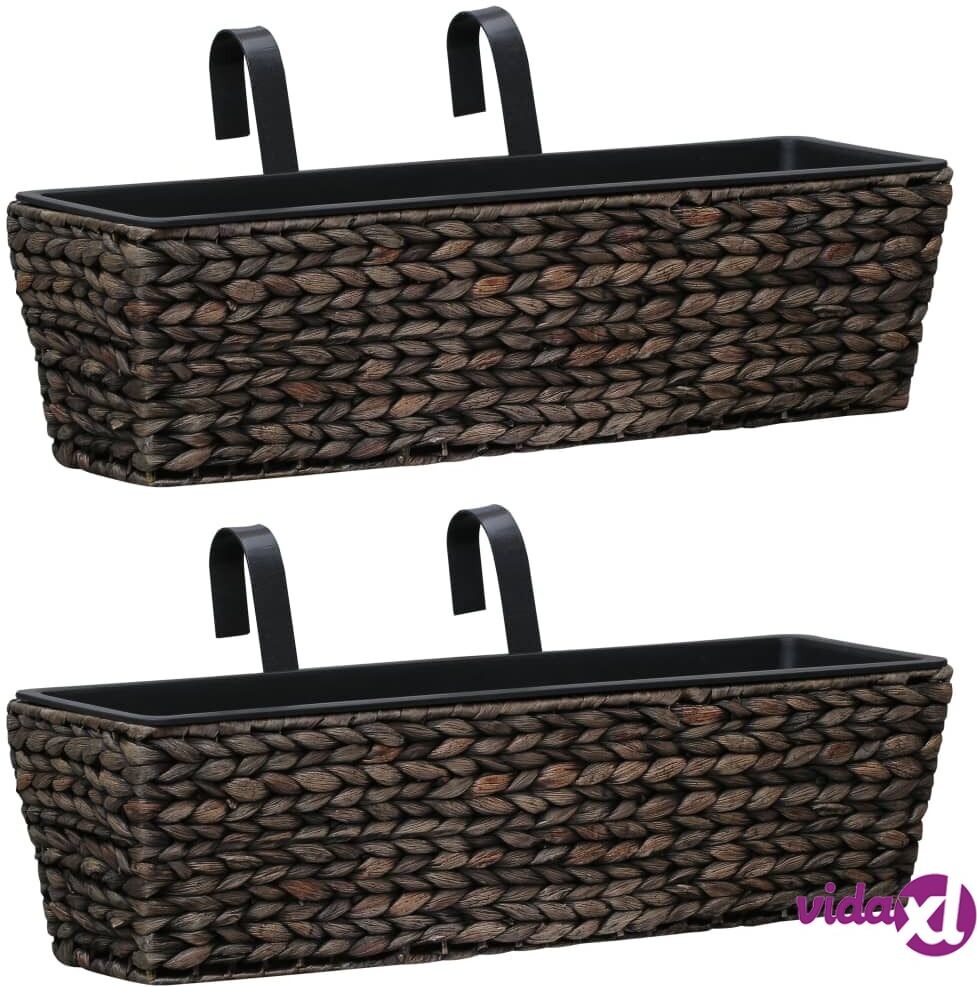 vidaXL Garden Planters 2 pcs Water Hyacinth Brown