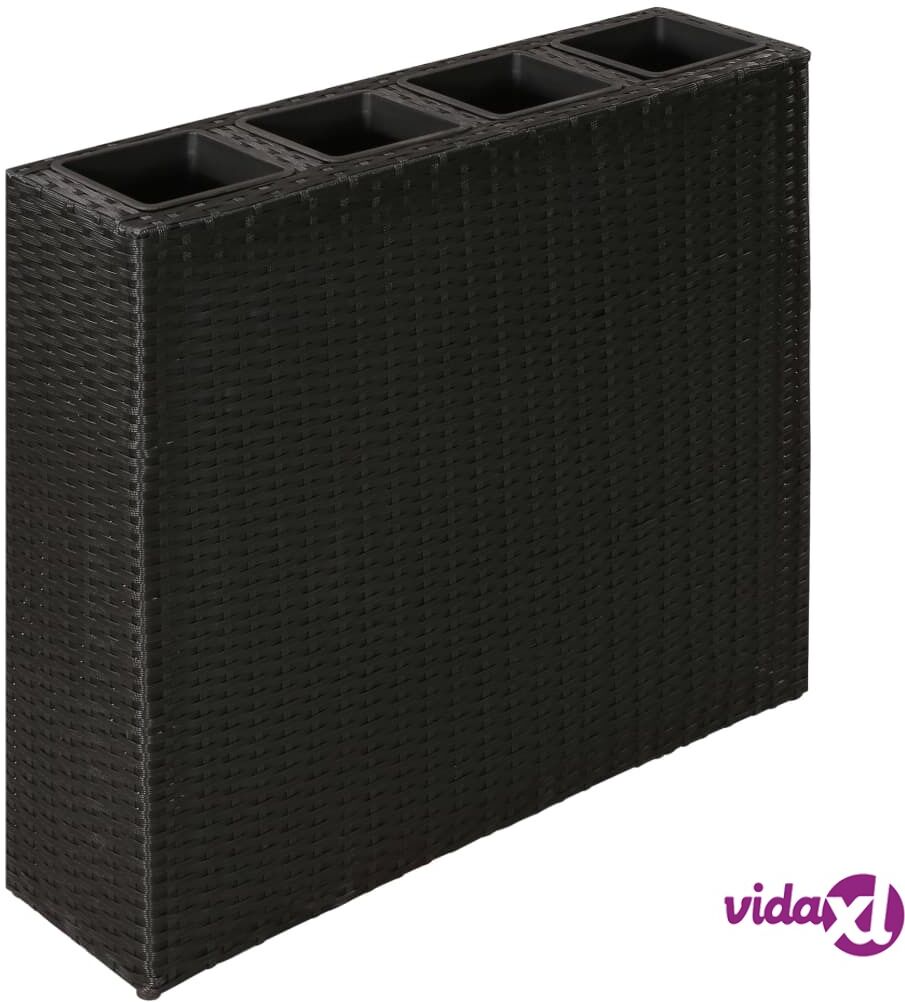 vidaXL Garden Rectangle Rattan Raised Bed Set Black