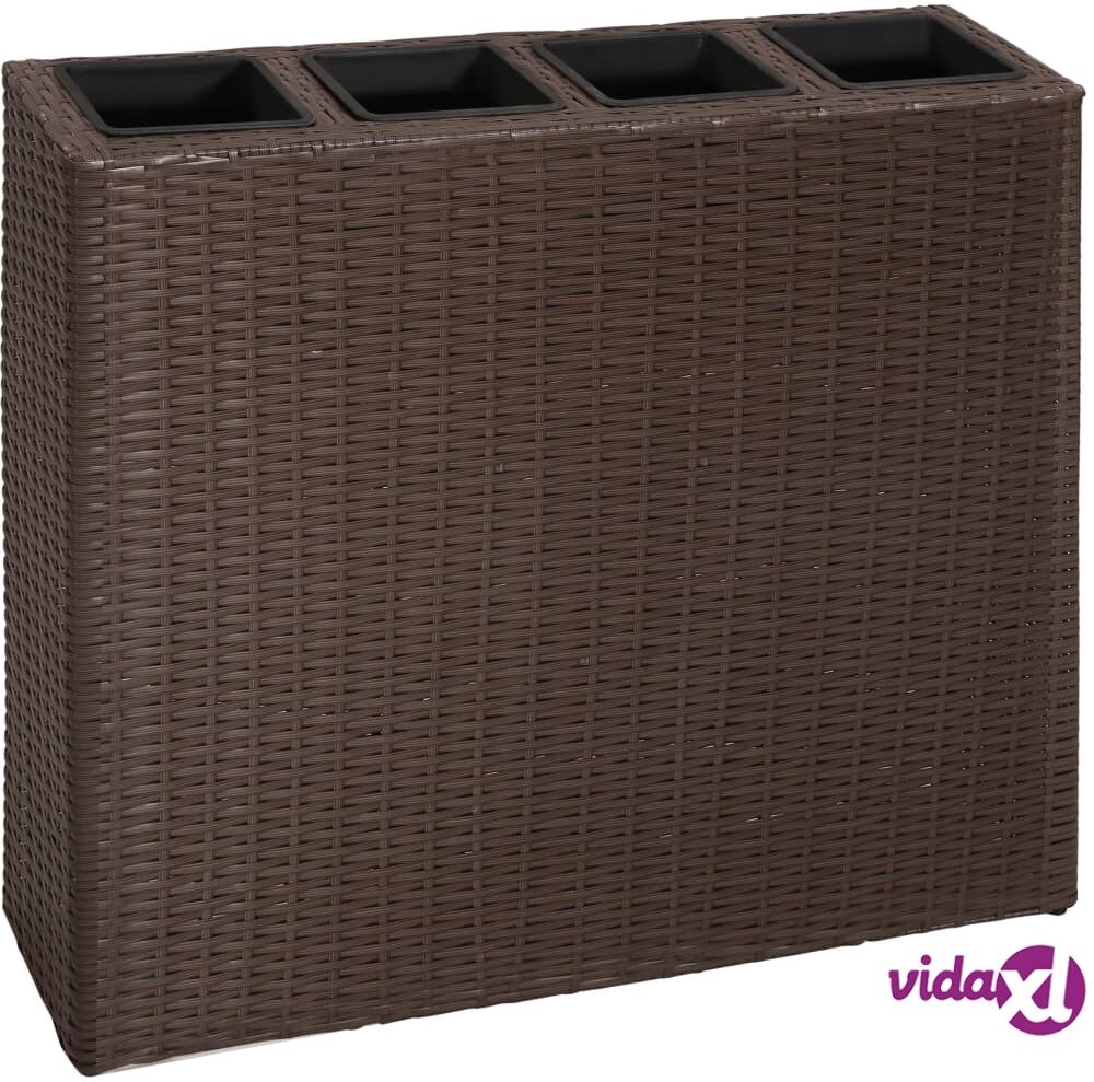 vidaXL Garden Rectangle Rattan Raised Bed Set Brown