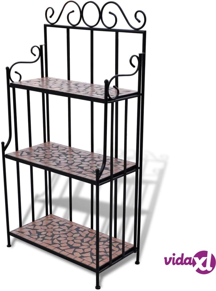 vidaXL Mosaic Plant Stand Terracotta