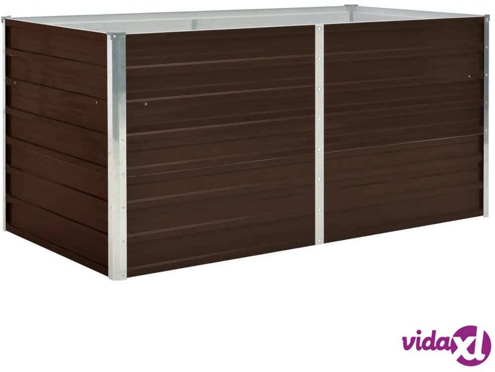 vidaXL Raised Garden Bed Brown 160x80x77 cm Galvanised Steel