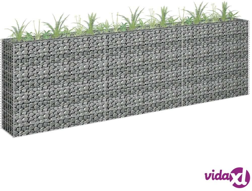 vidaXL Gabion Raised Bed Galvanised Steel 270x30x90 cm