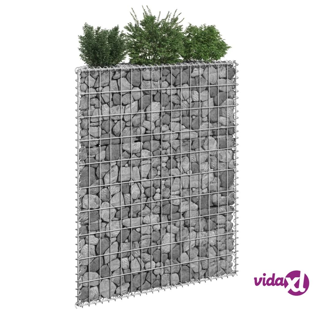 vidaXL Trapezium Gabion Raised Bed Galvanised Steel 100x20x100 cm