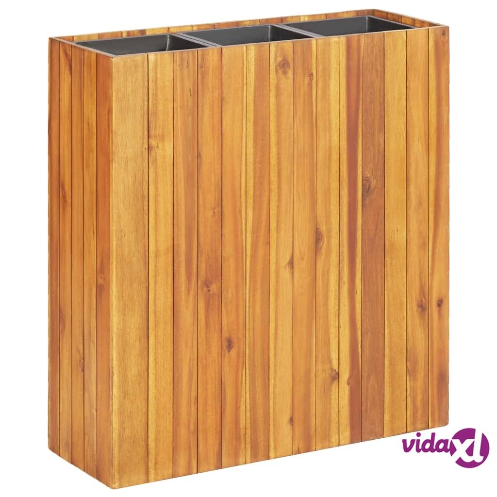 vidaXL Garden Raised Bed with 3 Pots Solid Acacia Wood