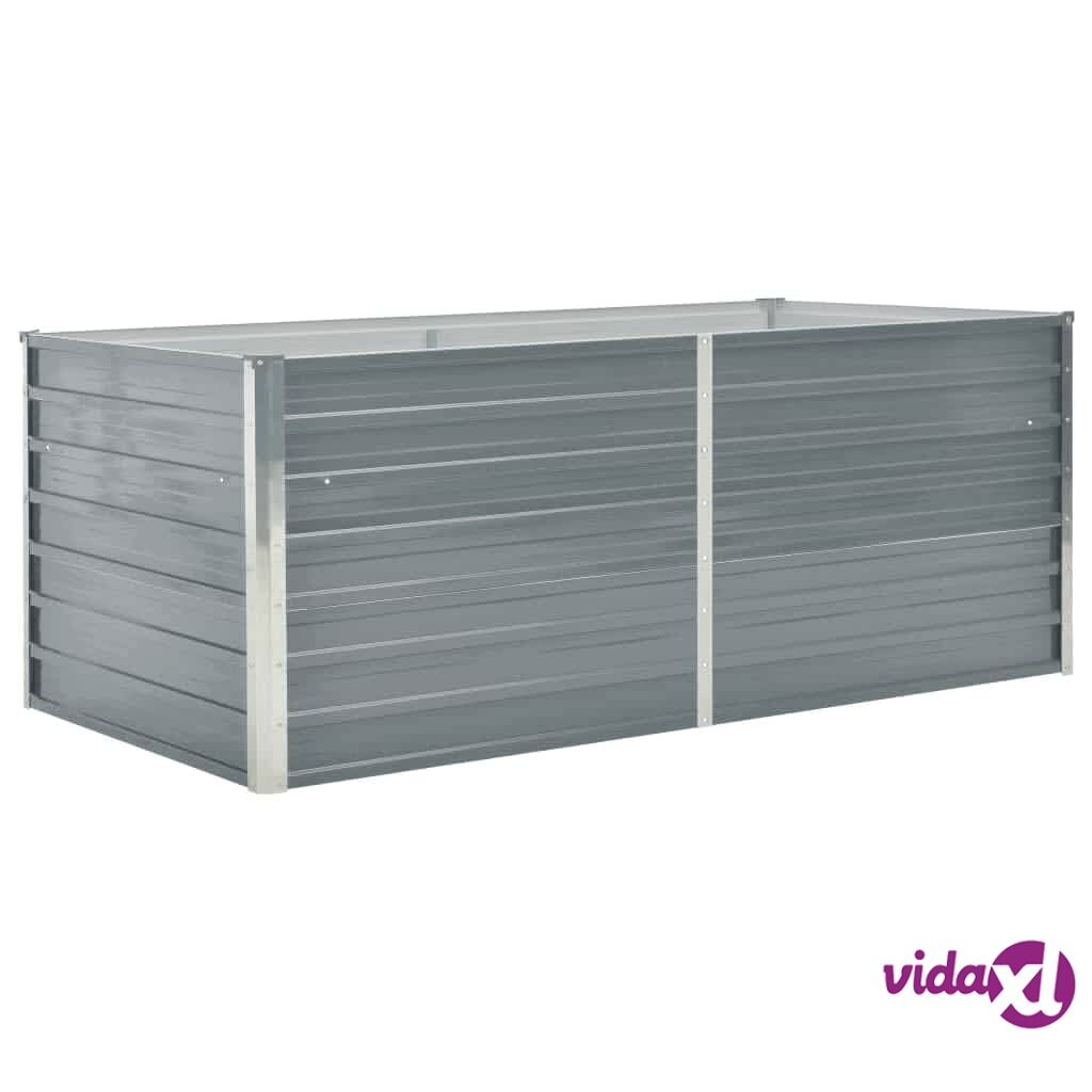 vidaXL Raised Garden Bed 160x80x45 cm Galvanised Steel Grey