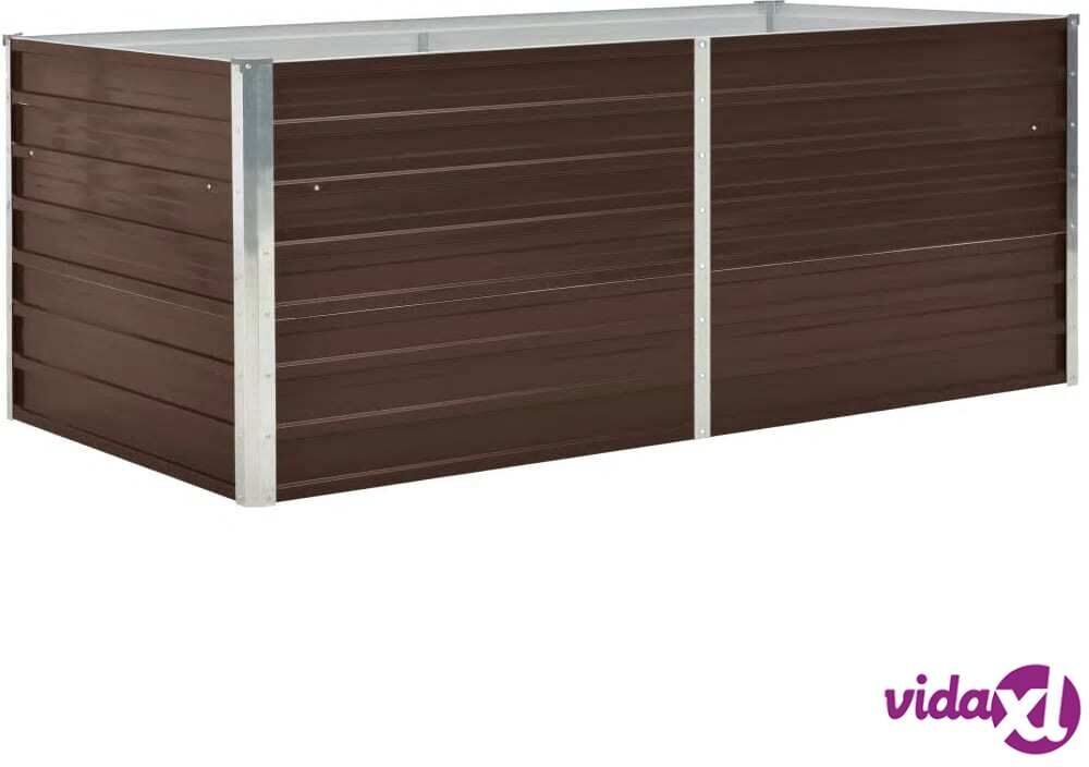 vidaXL Raised Garden Bed 160x80x45 cm Galvanised Steel Brown