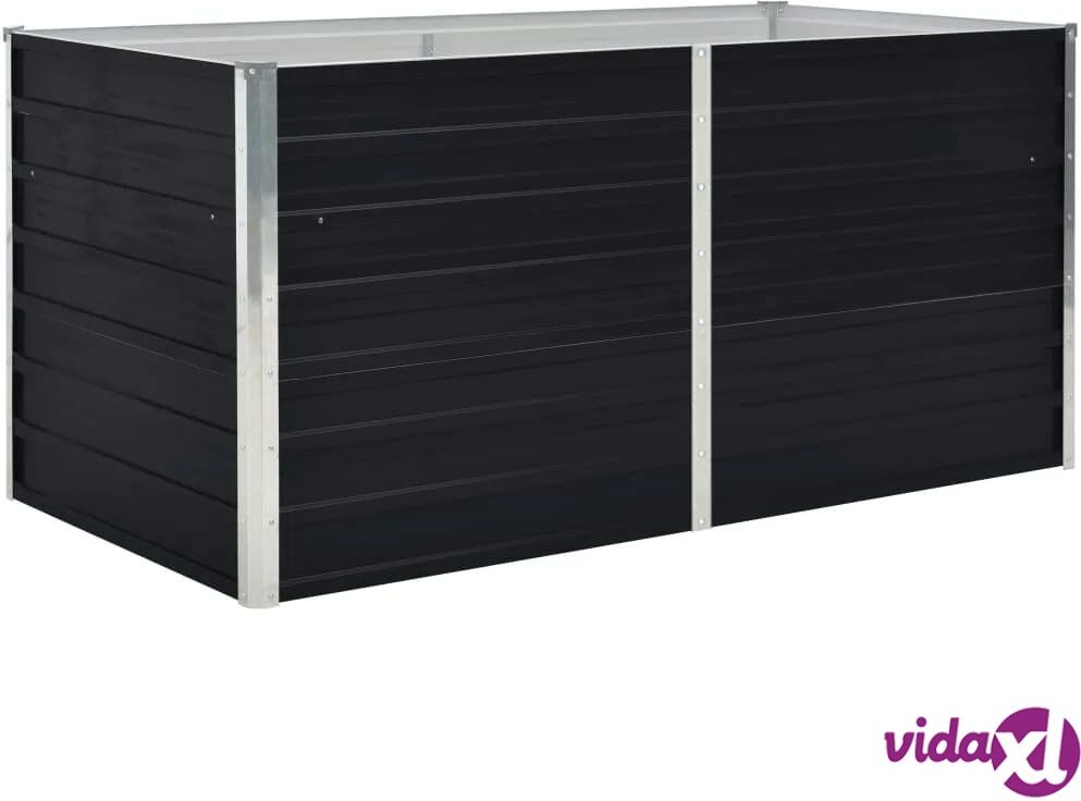 vidaXL Raised Garden Bed 160x80x45 cm Galvanised Steel Anthracite