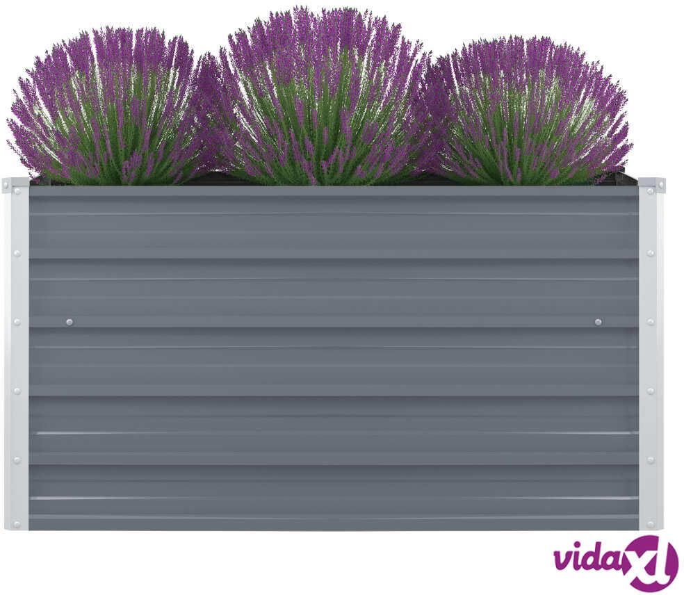 vidaXL Raised Garden Bed 100x100x45 cm Galvanised Steel Grey