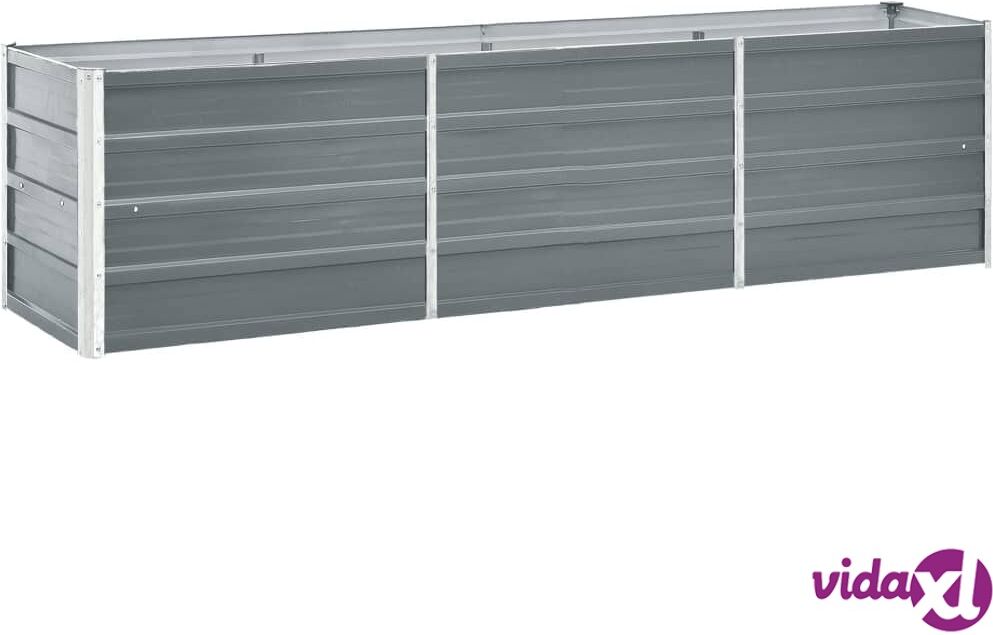 vidaXL 47044 vidaXL Garden Raised Bed Galvanised Steel 240x40x45 cm Grey