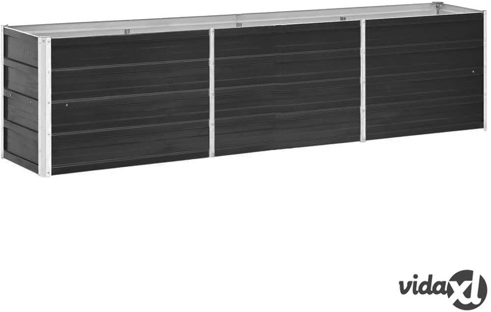 vidaXL 47047 vidaXL Garden Raised Bed Galvanised Steel 240x40x45 cm Anthracite