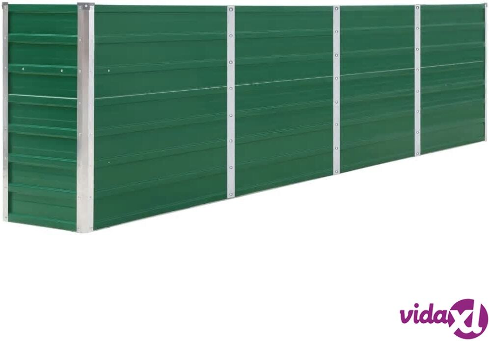 vidaXL Raised Garden Bed 320x40x77 cm Galvanised Steel Green