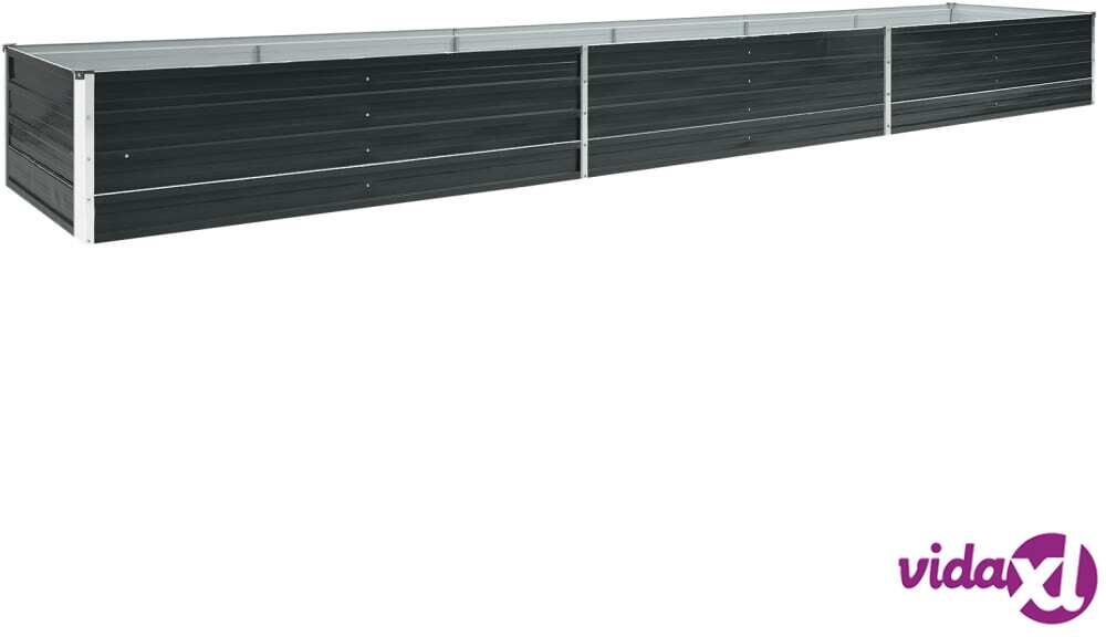 vidaXL Garden Raised Bed Galvanised Steel 480x80x45 cm Anthracite