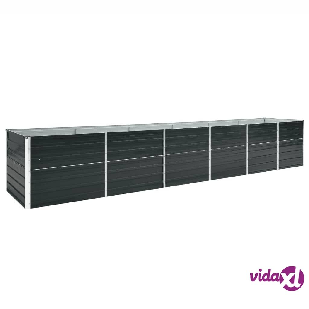 vidaXL Garden Raised Bed Galvanised Steel 480x80x77 cm Anthracite