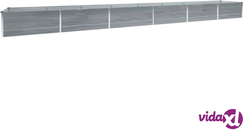 vidaXL Garden Raised Bed Galvanised Steel 600x80x45 cm Grey