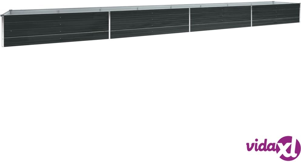 vidaXL Garden Raised Bed Galvanised Steel 600x80x45 cm Anthracite