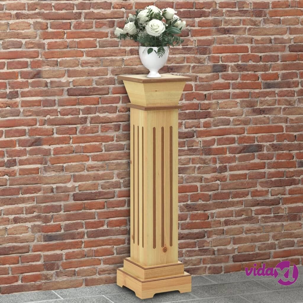 vidaXL Classic Square Pillar Plant Stand Light Wood 17x17x66 cm MDF