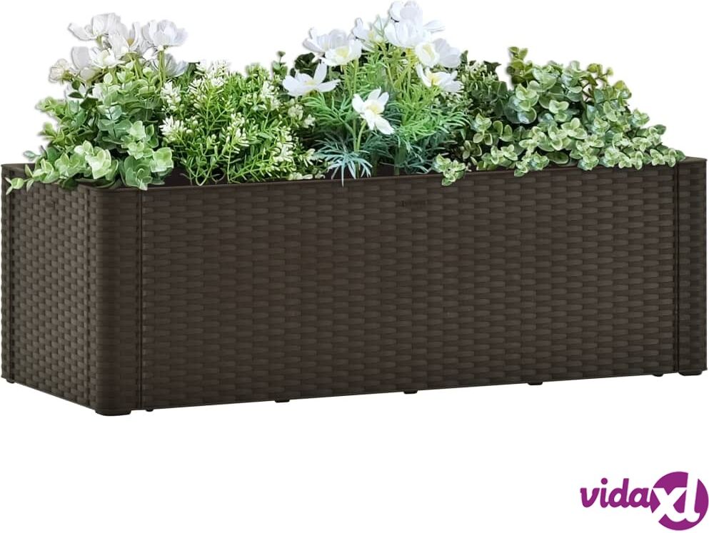 vidaXL Garden Raised Bed with Self Watering System Mocha 100x43x33 cm