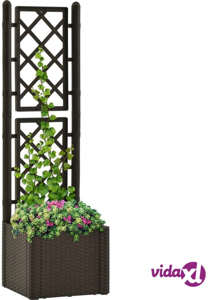 vidaXL Garden Raised Bed with Trellis and Self Watering System Mocha