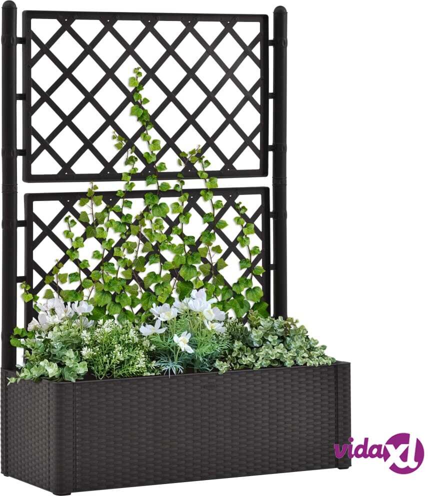 vidaXL Garden Raised Bed with Trellis and Self Watering System Anthracite