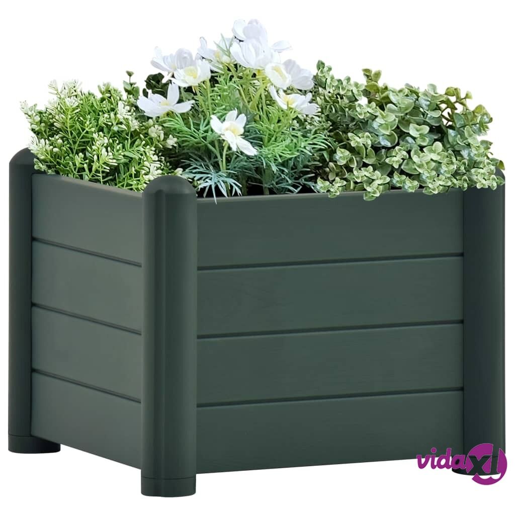 vidaXL Garden Raised Bed PP Green 43x43x35 cm