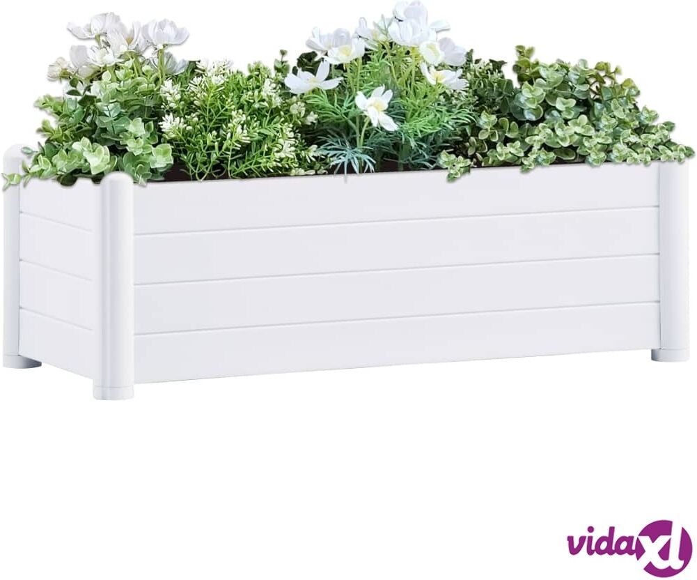 vidaXL Garden Raised Bed PP White 100x43x35 cm