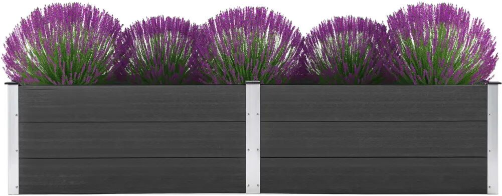 vidaXL Lit surélevé de jardin 250x100x54 cm WPC Gris