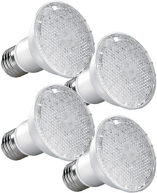 Lunartec LED-Pflanzenlampe für E27 Fassungen, mit 168 LEDs, 105 Lumen, 4er-Set