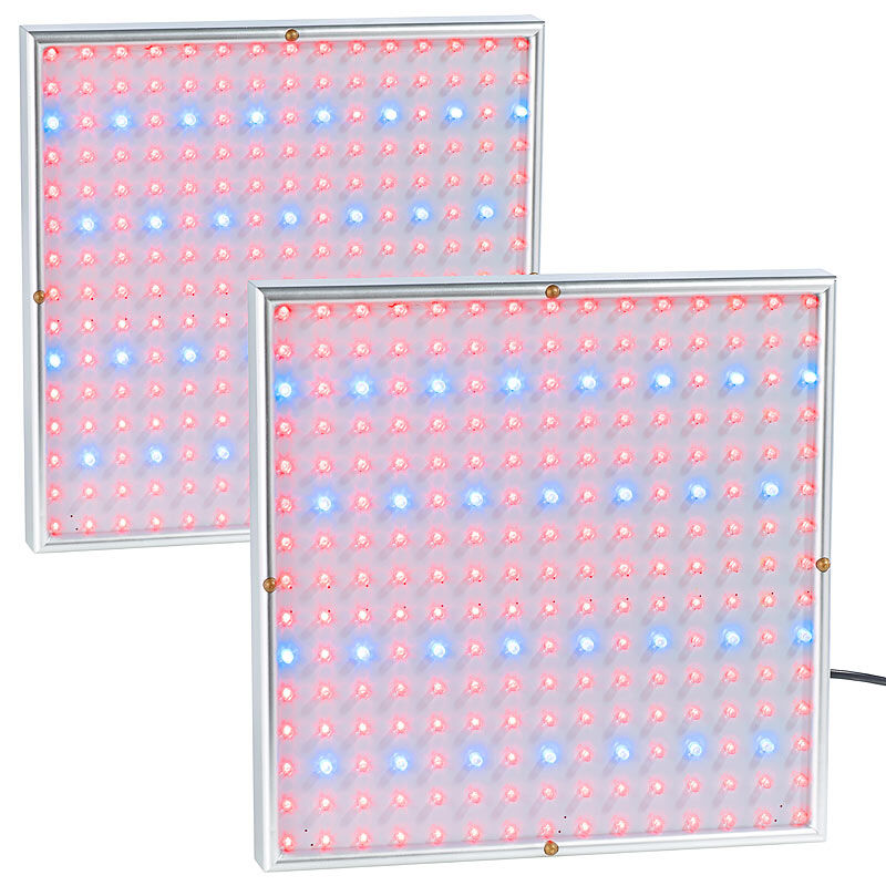 Lunartec 2er-Set Profi LED-Pflanzen-Wachstums-Leuchtpanels mit je 225 LEDs
