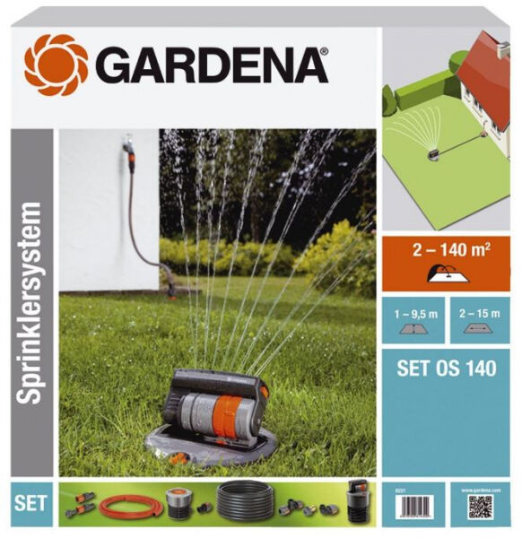 GARDENA Komplett-Set mit Versenk-Viereckregner OS 140