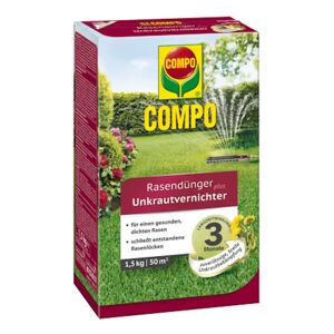 COMPO Rasendünger plus Unkrautvernichter 1,5 kg für 50 m²