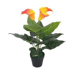 vidaXL Künstliche Calla-Lilie mit Topf 45 cm Rot und Gelb