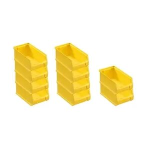 PROREGAL 10x Gelbe Sichtlagerbox 2.0   HxBxT 7,5x10x17,5cm   0,8 Liter   Sichtlagerbehälter, Sichtlagerkasten, Sichtlagerkastensortiment