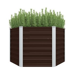 vidaXL Garten-Hochbeet Braun 129 x 129 x 77 cm Verzinkter Stahl