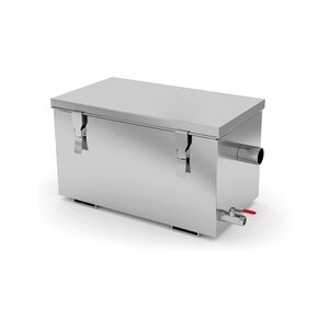 Chefgastro Professioneller Fettabscheider Edelstahl   AISI 304 Qualität   180 Liter   HxBxT 62,9x90,3x54,8cm