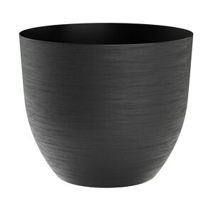 TERA eleganter OVER Blumentopf, Polyethylen-Pflanzgefäß für drinnen/draußen, 5mm Dicke, raue Oberfläche, Wasservorrat, Durchmesser 38cm, schwarz