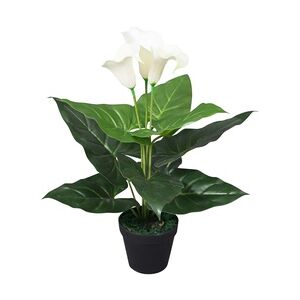 vidaXL Künstliche Calla-Lilie mit Topf 45 cm Weiß